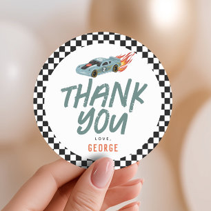 Sticker Rond Boys Two Fast Racing 2nd Birthday Favoriser