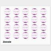 Sticker Rond Boysenberry Purple Aquarelle Chic Mariage moderne (Feuille)