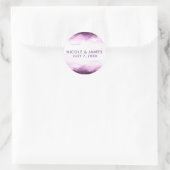 Sticker Rond Boysenberry Purple Aquarelle Chic Mariage moderne (Sac)