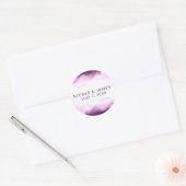 Sticker Rond Boysenberry Purple Aquarelle Chic Mariage moderne (Enveloppe)