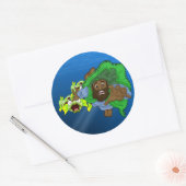 Sticker Rond BPA Classic Round "Swallow by a Fish" (Enveloppe)