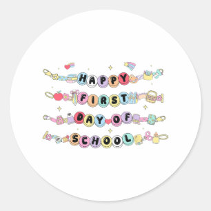 Sticker Rond Bracelet Bonne Première Journée D'école Retour À L