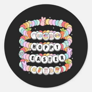 Sticker Rond Bracelet d'amitié de Pâques Oeufs de lapin de Pâqu