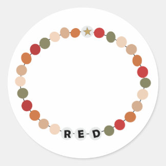 Sticker Rond Bracelet d'amitié rouge