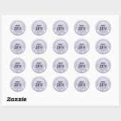 Sticker Rond Bracelet d'amitié violet Anniversaire (Feuille)