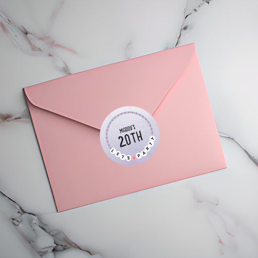 Sticker Rond Bracelet d'amitié violet Anniversaire