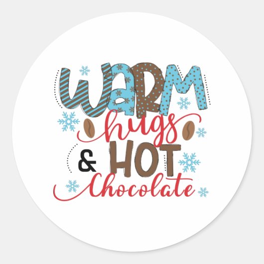 Sticker Rond Bracelets chauds et chocolat chaud (Devant)
