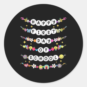 Sticker Rond Bracelets d'amitié pour le premier jour d'école Th