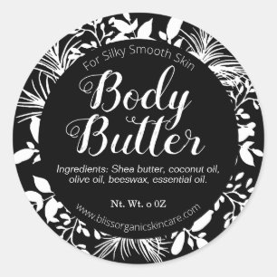 Sticker Rond Bracelets Noirs Et Blancs Et Beurre Feuille