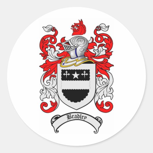 STICKER ROND BRADLEY FAMILLE CREST - BRADLEY COAT D'ARMES (Devant)