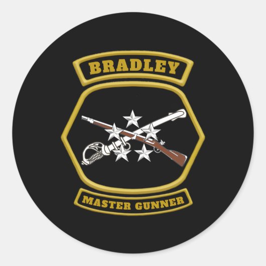 Sticker Rond Bradley Master Gunner Emblem (Devant)