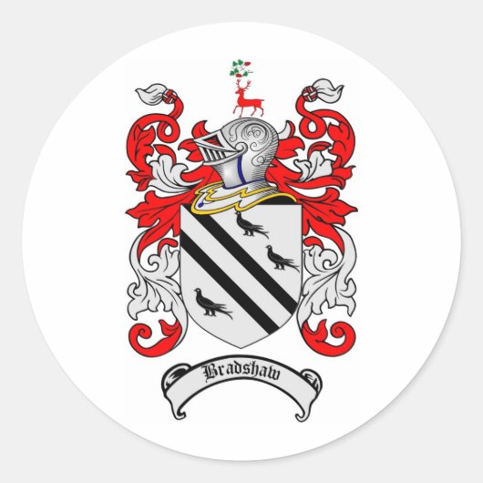 STICKER ROND BRADSHAW FAMILLE CREST - BRADSHAW COAT D'ARMES (Devant)