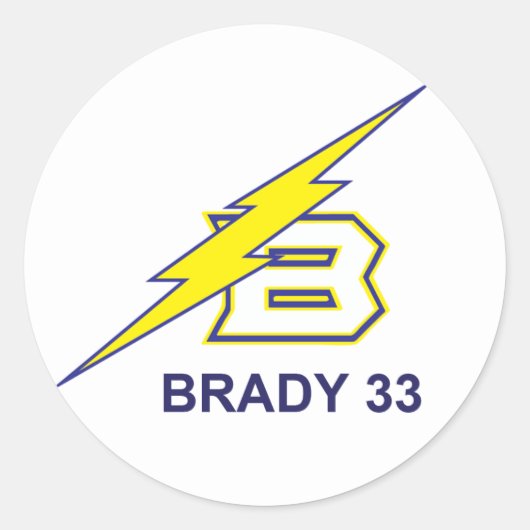 STICKER ROND BRADY 33 (Devant)
