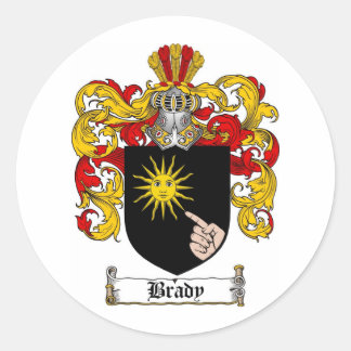 STICKER ROND BRADY FAMILLE CREST - BRADY COAT OF ARMS