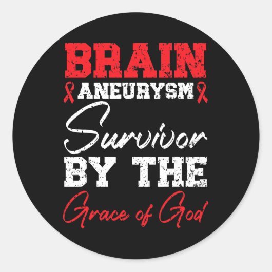 Sticker Rond Brain Aneurysm Survivor Medical Condition Aneurysm (Devant)