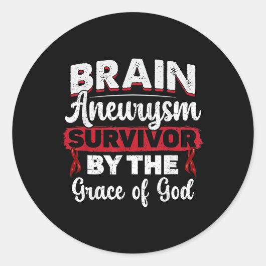 Sticker Rond Brain Aneurysm Survivor Medical Condition Aneurysm (Devant)