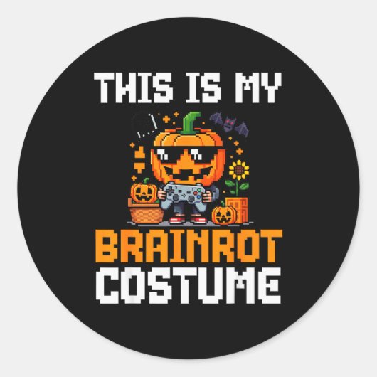 Sticker Rond Brainrot Halloween Shirt Kids Boys 10-12 Girls Bra (Devant)