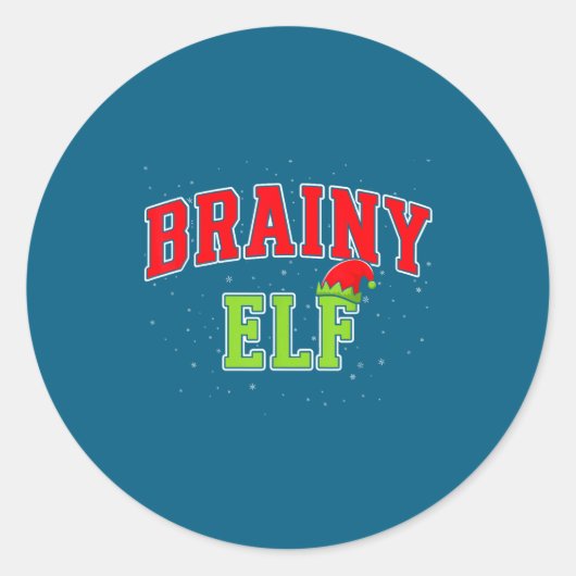 Sticker Rond Brainy Elf Christmas Family Matching Group Xmas  (Devant)