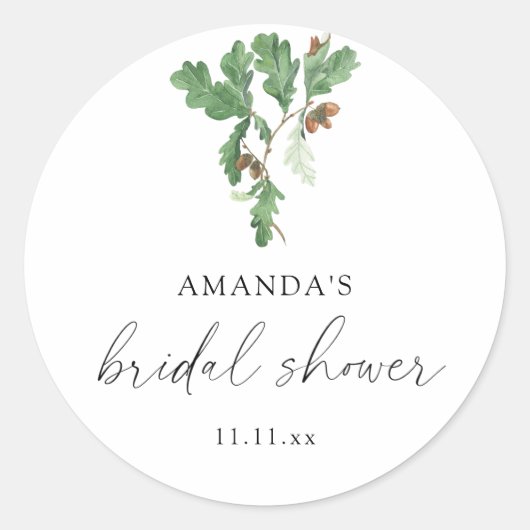 Sticker Rond Branch de glands shower de mariage (Devant)