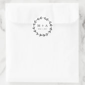 Sticker Rond Branch Rustic Wedding Design (Sac)