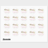 Sticker Rond Branche avec fleurs de cerisier rose mariage de pr (Feuille)