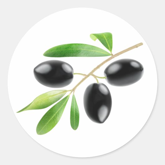 Sticker Rond Branche avec olives noires (Devant)