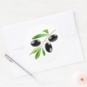 Sticker Rond Branche avec olives noires (Enveloppe)