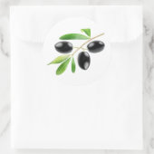 Sticker Rond Branche avec olives noires (Sac)
