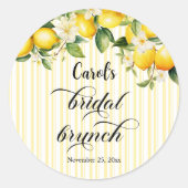 Sticker Rond Branche de citron Méditerranée Brunch de mariage e (Devant)