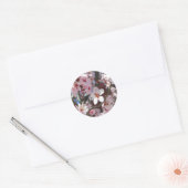 Sticker Rond Branche de fleurs roses Printemps Floral (Enveloppe)