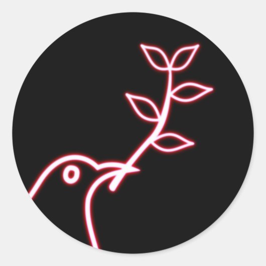 Sticker Rond Branche de la colombe et de l'olive (Devant)