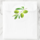 Sticker Rond Branche des olives vertes (Sac)