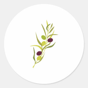 Sticker Rond Branche d'olive