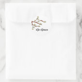 Sticker Rond Branche Verte avec Bourgeons (Sac)