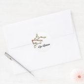 Sticker Rond Branche Verte avec Bourgeons (Enveloppe)