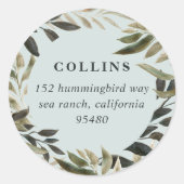 Sticker Rond Branches bronzées Adresse de retour (Devant)