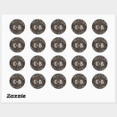 Sticker Rond Branches courbes | Sceau Mariage en bois (Feuille)