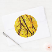 Sticker Rond Branches d'automne - jaune or (Enveloppe)