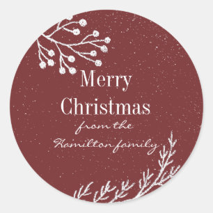 Sticker Rond Branches de calque neigeux