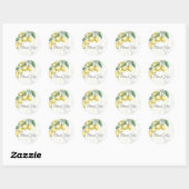 Sticker Rond Branches de citron blanc et jaune rustique de camp (Feuille)