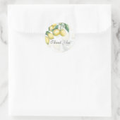 Sticker Rond Branches de citron blanc et jaune rustique de camp (Sac)