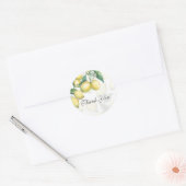Sticker Rond Branches de citron blanc et jaune rustique de camp (Enveloppe)