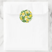 Sticker Rond Branches de citron vert et jaune (Sac)