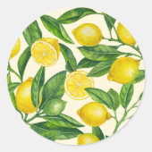 Sticker Rond Branches de citron vert et jaune (Devant)