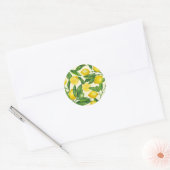 Sticker Rond Branches de citron vert et jaune (Enveloppe)