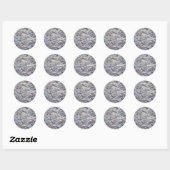 Sticker Rond Branches de glace neige en hiver (Feuille)