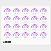 Sticker Rond Branches de l'Orchidée Pourpre de Printemps Cadeau (Feuille)