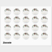 Sticker Rond Branches de pin enneigées Noël (Feuille)