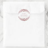 Sticker Rond Branches d'hiver Moderne Joyeux Vacances (Sac)
