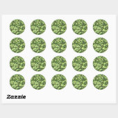 Sticker Rond Branches d'olive sur le vert miel (Feuille)